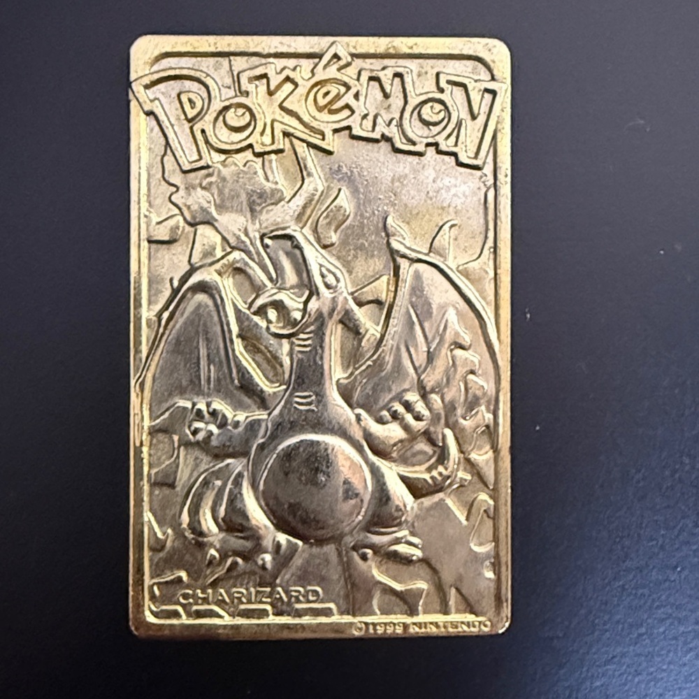 Vintage 1999 23K Gold Plated Pokémon Charizard Trading Card Burger King